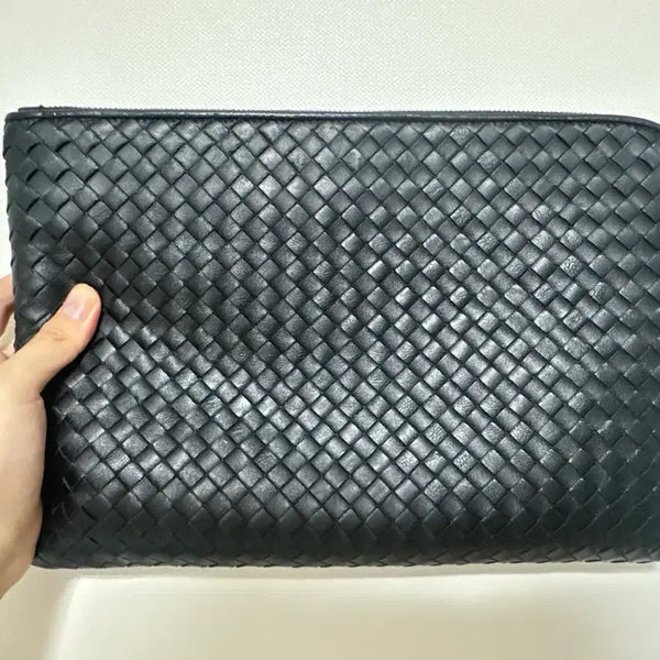 [BUNJANG] Bottega Veneta Intrecciato Weaving Clutch Bag Black / 보테가베네타 클러치 블랙