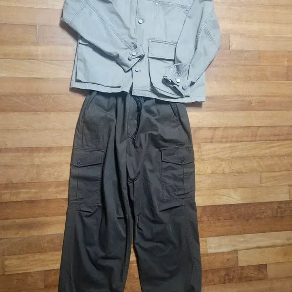 [BUNJANG] Studio Tomboy Jacket and Pants Set / 스튜디오 톰보이 자켓 베이지 + 스튜디오 톰보이브라운팬츠