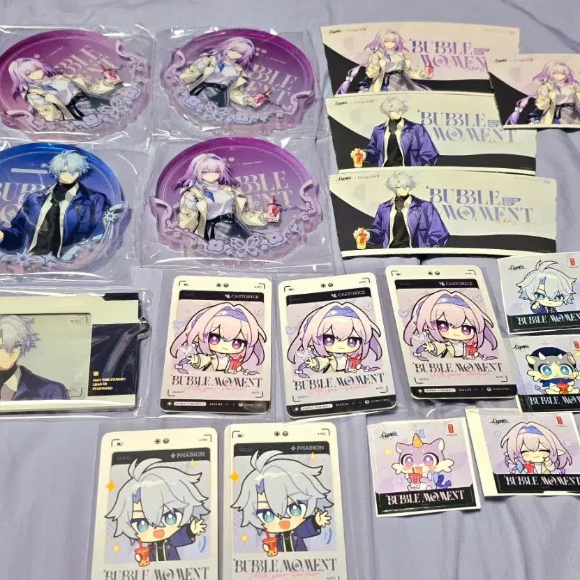 [BUNJANG] Honkai: Star Rail Gongcha Collaboration Acrylic Coaster, Camera Slide Keychain, Cup Holder, SD Card & Stickers Bundle Set / 붕괴: 스타레일 - 공차 콜라보 (파이논 / 카스토리스) 굿즈 일괄 판매합니다.