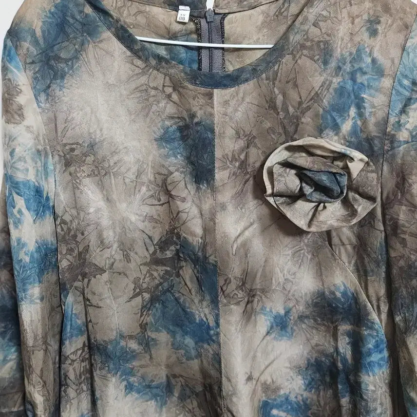 [BUNJANG] Tie-Dye Pattern Long Dress Beige Blue / 타이 다이 패턴 롱원피스 베이지 블루
