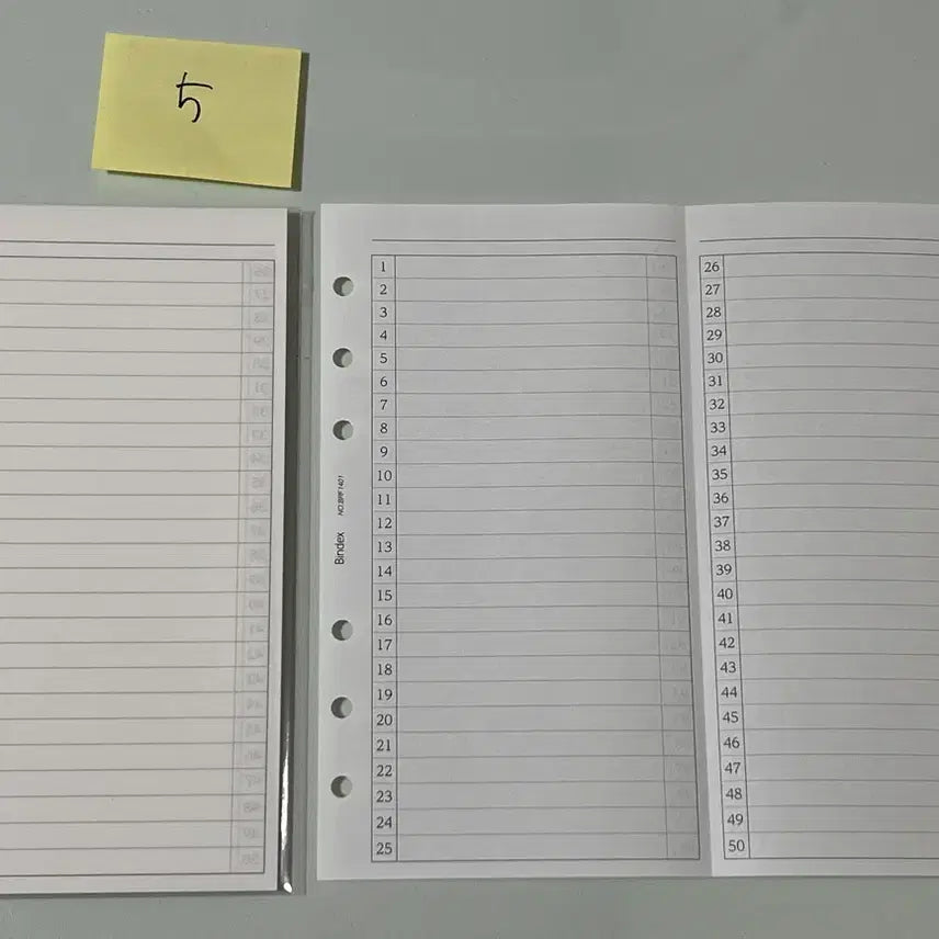 [BUNJANG] Nolty A6 6-Ring Binder Diary List 100 Inner Pages / 놀티 A6 6공 다이어리 리스트 100 속지