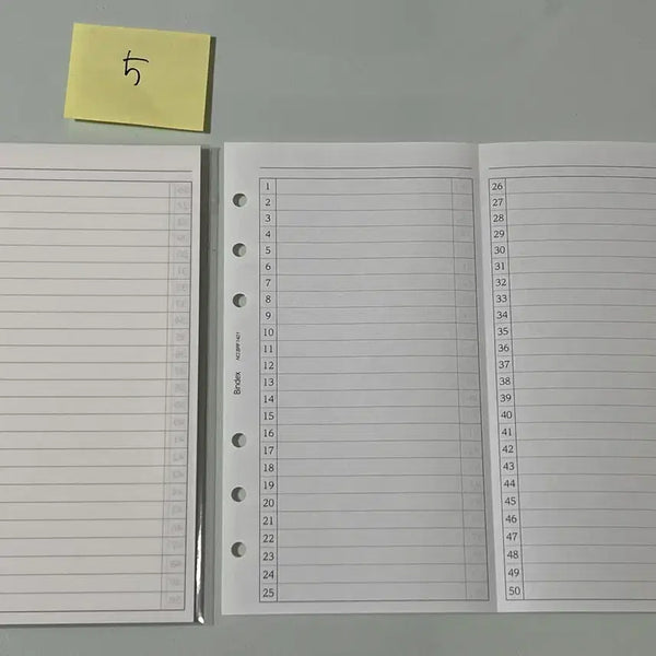 [BUNJANG] Nolty A6 6-Ring Binder Diary List 100 Inner Pages / 놀티 A6 6공 다이어리 리스트 100 속지