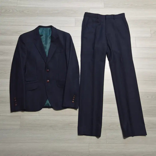 [BUNJANG] Bostro Wool Rich Blend Setup Suit Set Navy / 보스트로 울 리치 블렌드 셋업 정장 세트 네이비 97-83-170