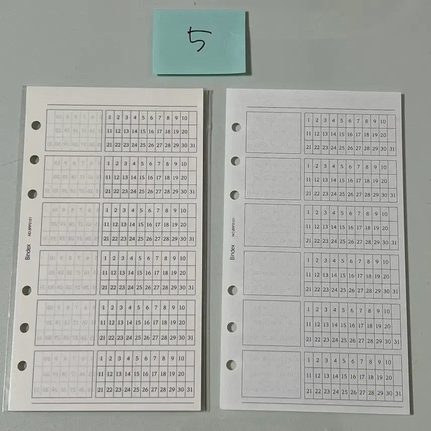 [BUNJANG] Nolti A6 6-Hole Diary Routine Tracker Inserts / 놀티 A6 6공 다이어리 루틴트래커 속지