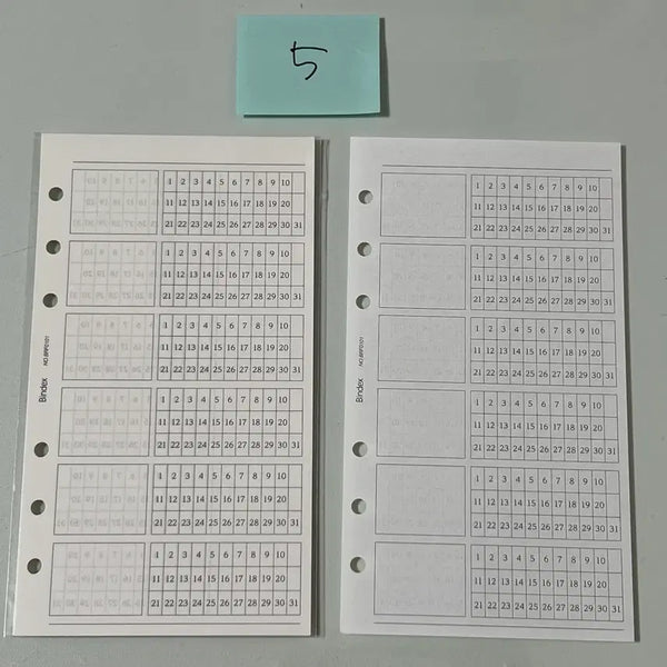[BUNJANG] Nolti A6 6-Hole Diary Routine Tracker Inserts / 놀티 A6 6공 다이어리 루틴트래커 속지