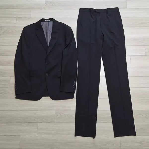 [BUNJANG] Renoma Homme Wool Stretch Setup Suit Set Black / 레노마 옴므 울 스트레치 셋업 정장 세트 블랙 97-78-170