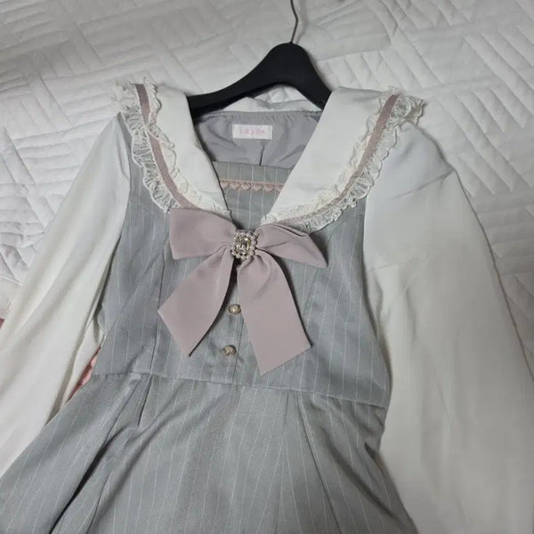 [BUNJANG] LIZLISA Sailor Setup Set Gray / 급전) 리즈리사 긴팔 세일러 셋업 그레이 양지뢰 양산형 지뢰계