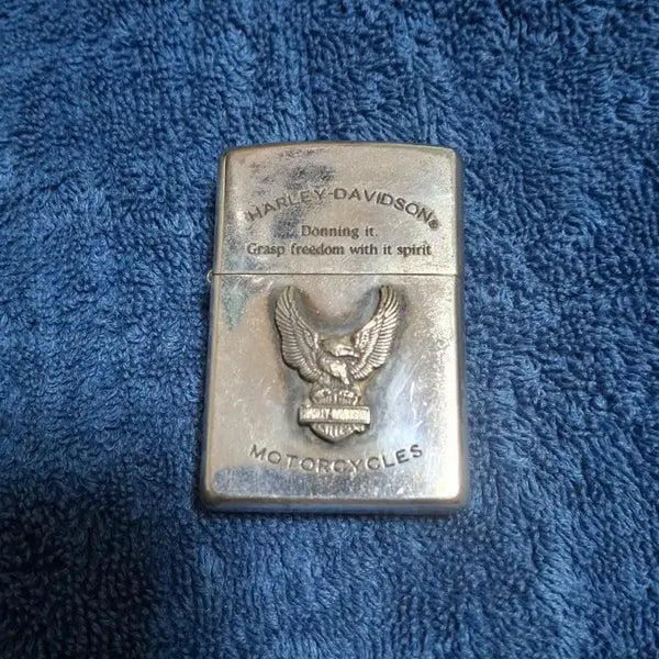 [BUNJANG] 2000s Harley-Davidson Vintage Zippo Lighter - Silver Eagle Emblem / 2000년대 )할리데이비슨 빈티지 지포 라이터 은색 독수리 문양