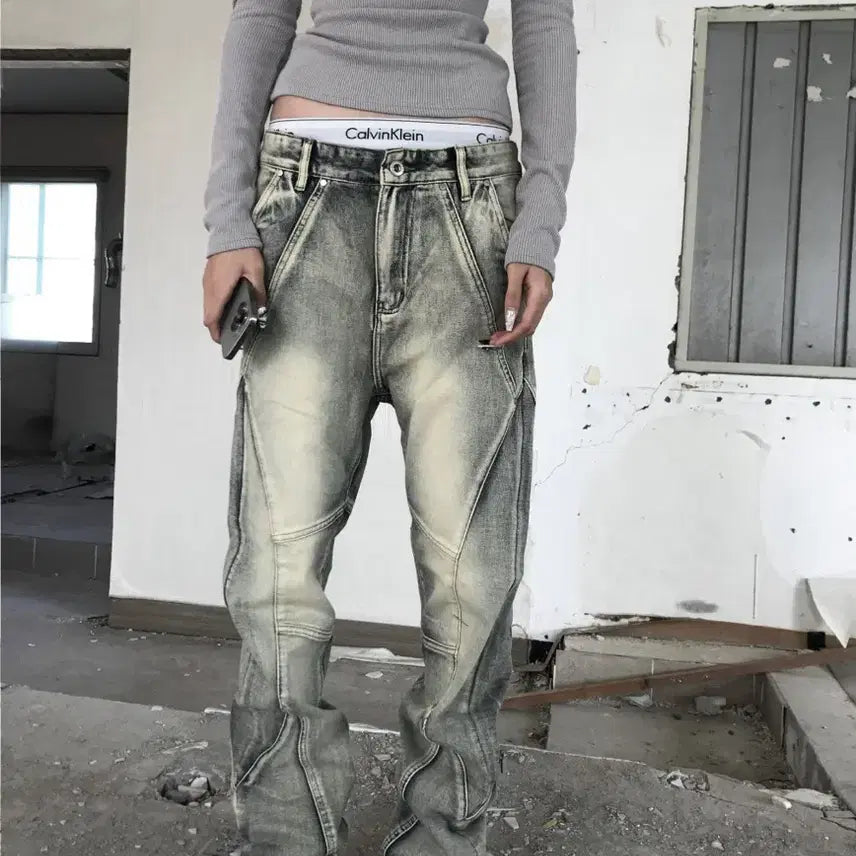 [BUNJANG] Kyoii GRIND ZIP CARGO PT (Blue) Cargo Pants / Kyoii GRIND ZIP CARGO PT(BLUE) 그라인드 집 카고 팬츠 바지 블루