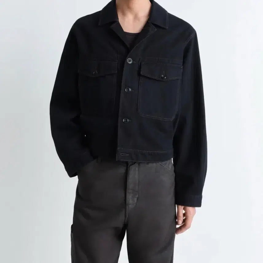 [BUNJANG] Lemaire Heavy Denim Trucker Jacket Black / 48 르메르 헤비 데님 트러커 자켓 블랙