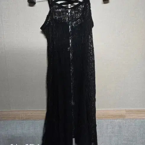 [BUNJANG] Black Lace Bustier Dress / 블랙 레이스 끈나시 원피스