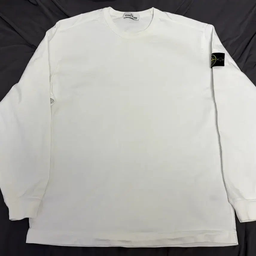 [BUNJANG] Stone Island 21SS Patch Long Sleeve T-Shirt White XXL / [XXL] 스톤아일랜드 21SS 와펜 롱슬리브 티셔츠 화이트
