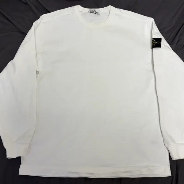 [BUNJANG] Stone Island 21SS Patch Long Sleeve T-Shirt White XXL / [XXL] 스톤아일랜드 21SS 와펜 롱슬리브 티셔츠 화이트