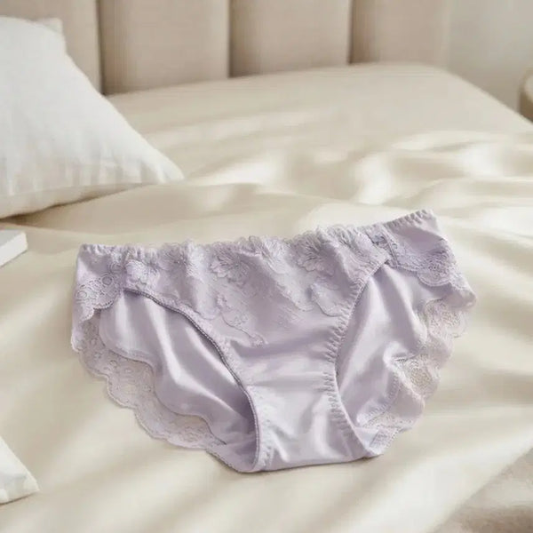 [BUNJANG] Aimerfeel Silk Lace Panty / 일본 실크 레이스 잠옷 팬티-에메필(중고)