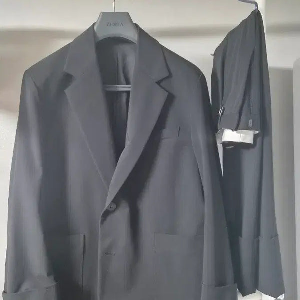 [BUNJANG] Wooyoungmi Black Suit Set (Jacket & Trousers) / 우영미 블랙셋업