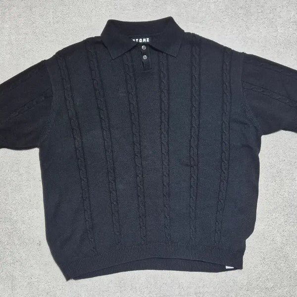 [BUNJANG] XTONZ Twisted Knit Black L / 엑스톤즈 꽈배기 니트 블랙 L