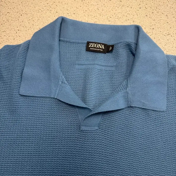 [BUNJANG] ZEGNA Premium Cotton Short-Sleeve Polo Shirt / 제냐(ZEGNA) 프리미엄 코튼 반팔 카라티