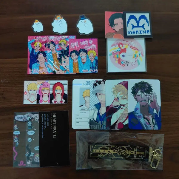 [BUNJANG] One Piece Unofficial Goods Postcard, Photocard, Sticker Bundle Set / 원피스 비공식 굿즈 엽서 포카 스티커