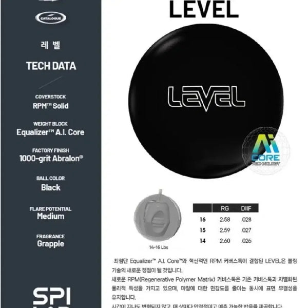 [BUNJANG] Storm Level Black 15lb Bowling Ball / [중고 볼링공] 스톰 공인구 레벨 LEVEL 블랙 15파운드