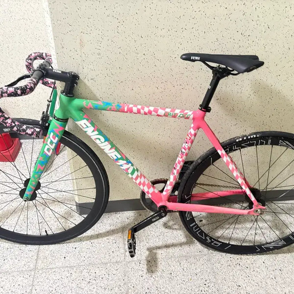[BUNJANG] ENGINE11 DCC Fixed Gear Bicycle - Pink/Green / ENGINE11 DCC 픽시 자전거 핑크 그린