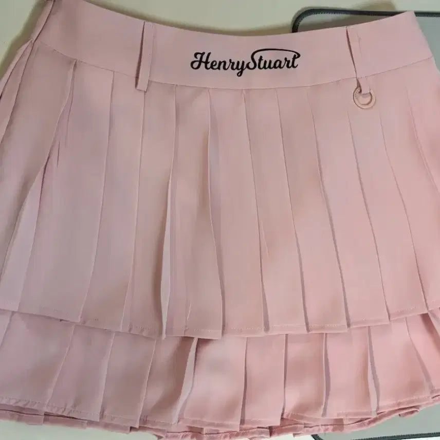 [BUNJANG] Henry Stuart Pink Pleated Skirt / 헨리스튜어트 핑크 플리츠 스커트 S(90)