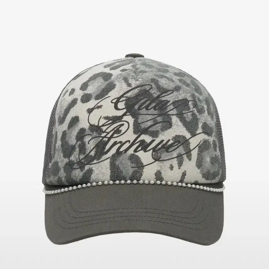 [BUNJANG] Gila Archive Leopard Pattern Pearl Detail Ball Cap / 오늘까지만 이가격!! 길라아카이브 모자 싸게 팔아요!