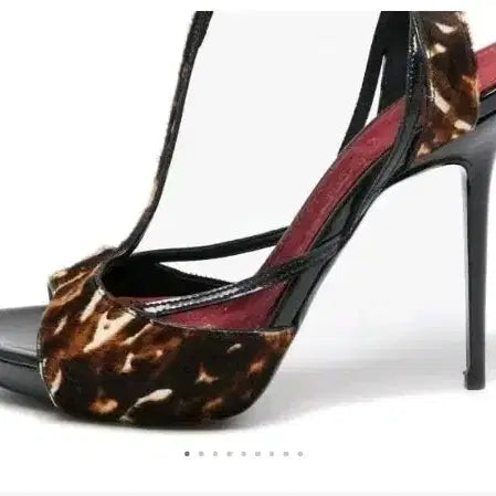 [BUNJANG] Burberry Leopard Print Heeled Sandals 38 / 버버리 송치 샌들 38 아카이브 모델
