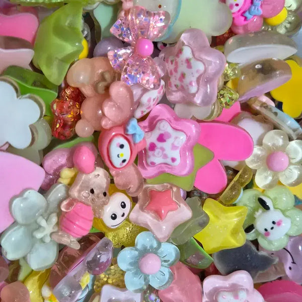 [BUNJANG] A18 500pcs Decoden Translucent Charm Mix for DIY Crafts / 신상 A18  500개 데코덴 반투명 파츠 믹스 탑꾸재료 랜덤