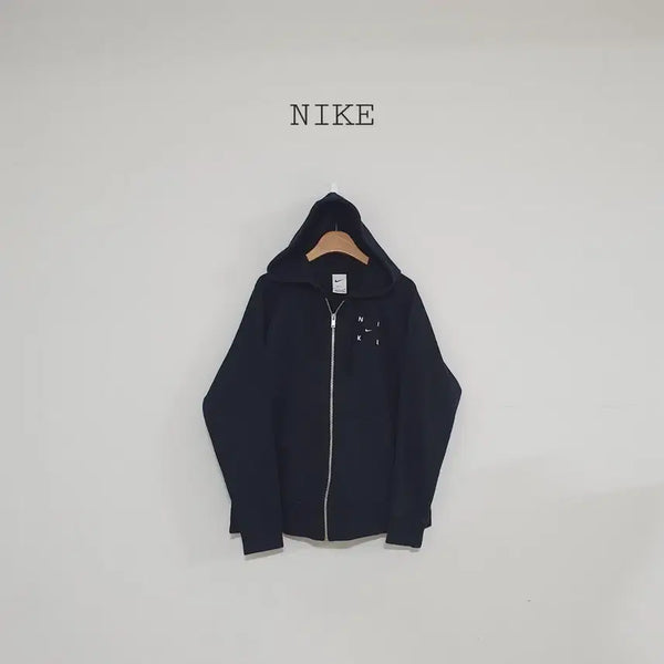 [BUNJANG] Nike Side-Slit Semi-Crop Dry-Fit Hoodie Black / No.26082011 나이키 옆트임 세미크롭 드라이핏 후드집업 블랙