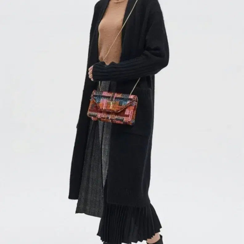 [BUNJANG] TIME Tweed Check Pattern Shoulder/Cross Bag / TIME 타임 수입 트위드 체크 패턴 숄더겸 크로스백