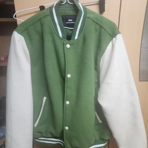 [BUNJANG] MooGoo Varsity Stadium Jacket Green / 야구 점퍼 바시티 스타디움 자켓