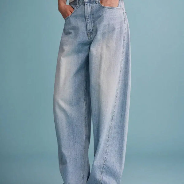 [BUNJANG] Facade Pattern Wide Tapered Denim Pants / 파사드패턴 와이드 테이퍼드 데님