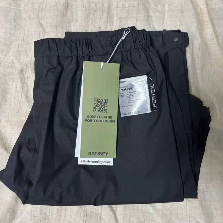 [BUNJANG] Satisfy Pertex 3L Rain Pants Black - Size M / satisfy 새티스파이 퍼텍스 3L 레인 팬츠 블랙 M