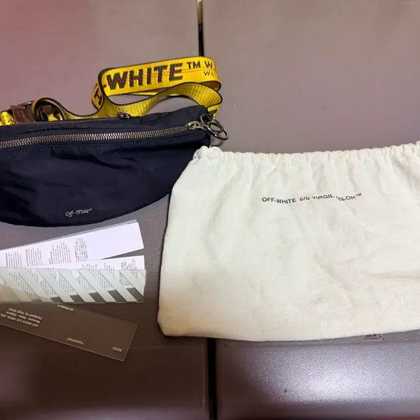 [BUNJANG] Off-White Black Nylon Logo Belt Bag / 오프화이트 블랙 나일론 로고 벨트백 (교신)