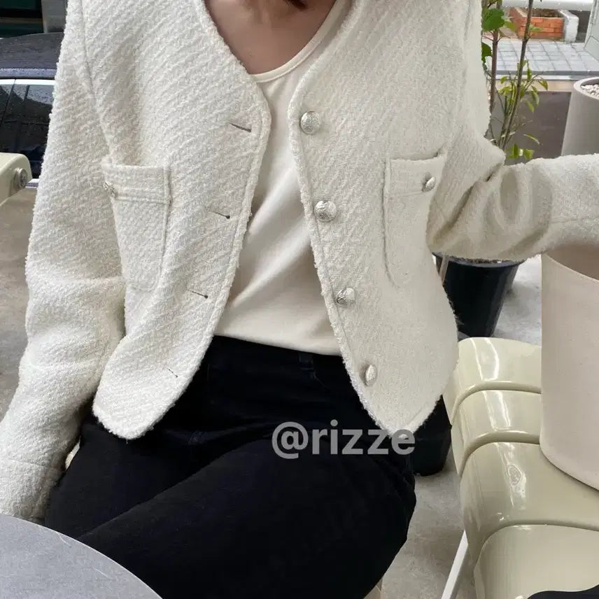 [BUNJANG] Boucle Tweed Jacket Ivory / 부클 트위드 자켓 아이보리