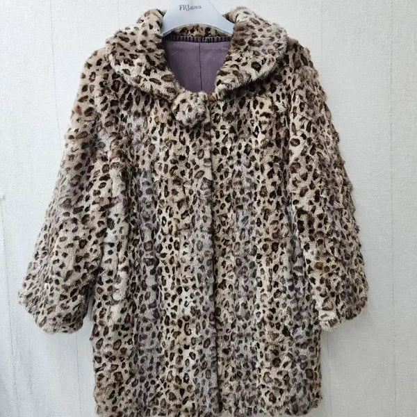 [BUNJANG] Leopard Pattern Mink Fur Coat (Size 55-66) / 레오파드패턴  밍크코트 55~66