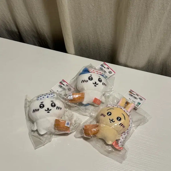 [BUNJANG] Chiikawa Hachiware Usagi Onsen Plush Keyring Set / 치이카와 하치와레 우사기 온천 인형 키링 3종