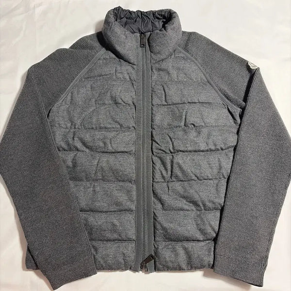 [BUNJANG] Moncler Padded Knit Zip-Up Jacket - Grey / 몽클레어 패딩 니트 집업 자켓 그레이