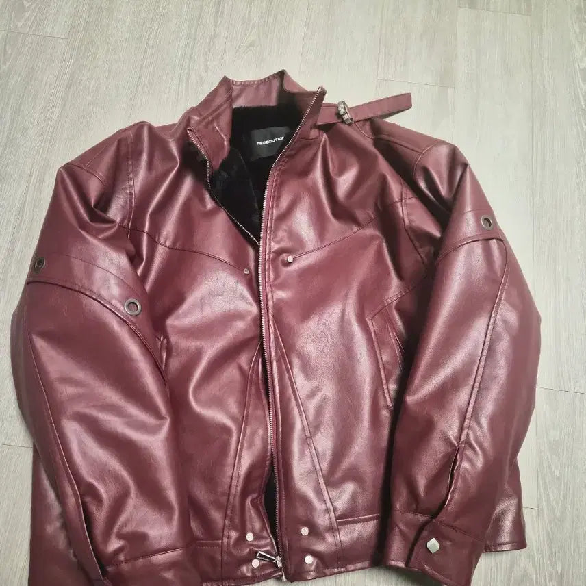 [BUNJANG] REMOTION Seoul Leather Jacket Burgundy / 리모션(니어 서울) 가죽 자켓