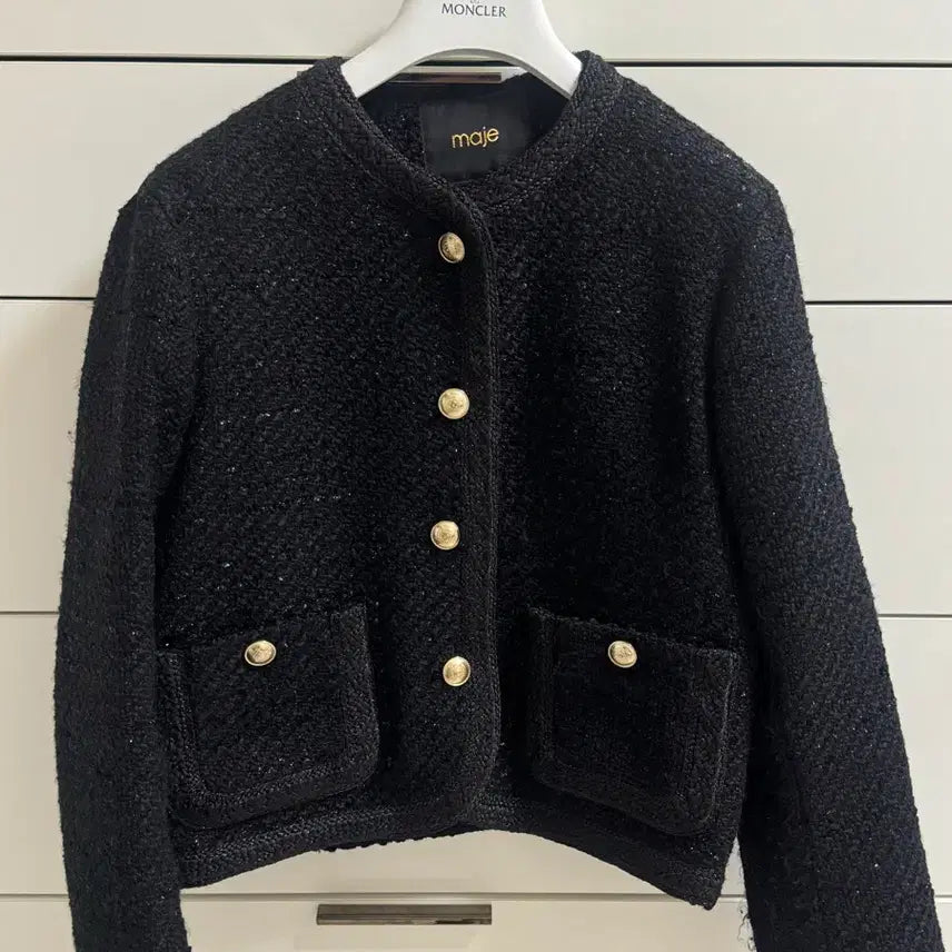 [BUNJANG] Maje Black Tweed Jacket / 마쥬 트위드 마쥬 자켓 마쥬 블랙 트위드 자켓 maje 트위드 산드로