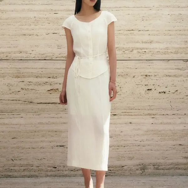 [BUNJANG] Siyazu Wrinkle Blouse & Skirt Set-up Ivory / 시야쥬 링클 블라우스 스커트 셋업 siyazu 셋업 아이보리 블라우스