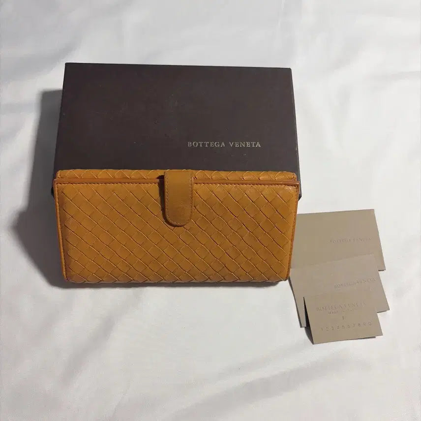 [BUNJANG] Bottega Veneta Intrecciato Orange Long Wallet / 보테가베네타 인트레치아토 오렌지 장지갑