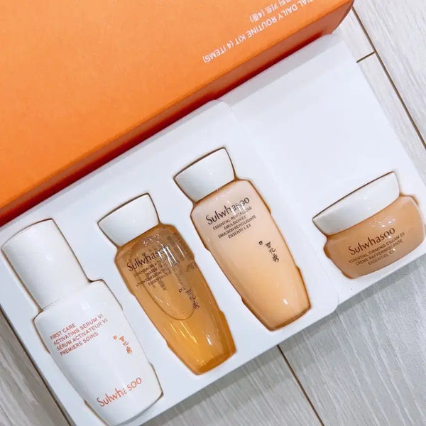 [BUNJANG] Sulwhasoo Essential Daily Routine Set (4 Items) / [3세트 새상품] 설화수 에센셜 데일리 루틴 4종 키트 윤조에센스 자음수 자음유액 탄력크림
