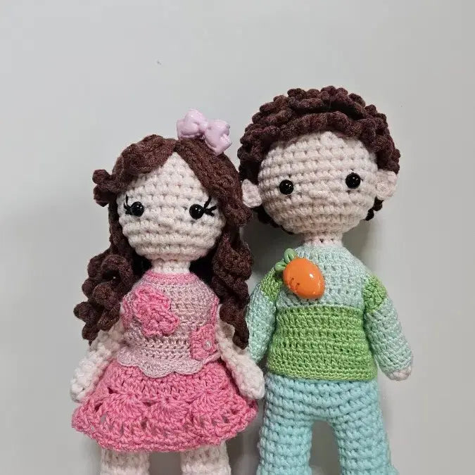 [BUNJANG] Hand-knitted Doll Couple Set / (새상품) 손뜨개인형 '이보다 더 귀여울수가!!' 커플세트