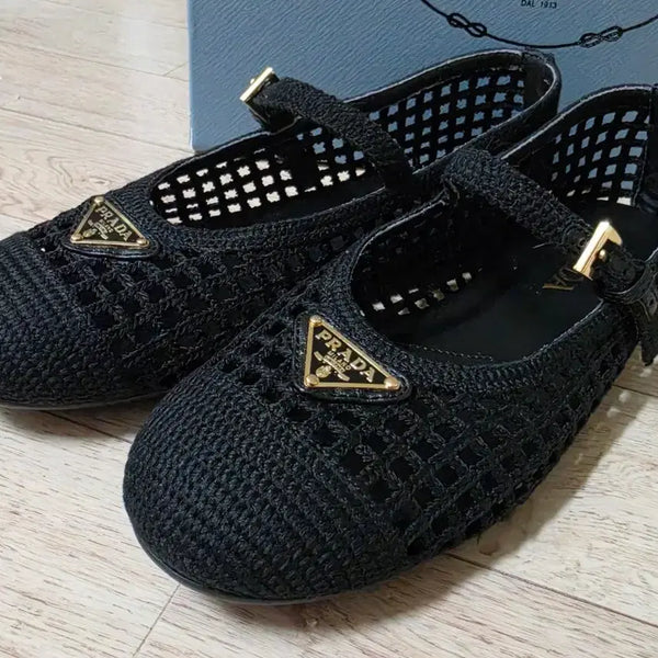 [BUNJANG] PRADA Crochet Ballerina Flats 245 / 프라x 크로셰 발레리나 245 (새상품)