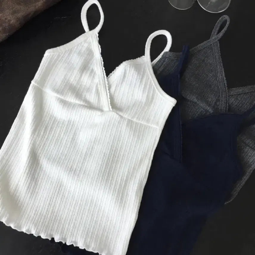 [BUNJANG] Charcoal Lace Camisole / 차콜 레이스 나시 새상품