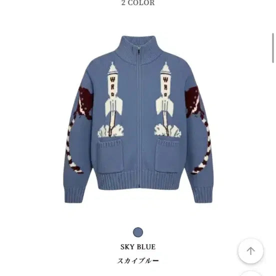 [BUNJANG] Embroidered Knit Zip-Up - New Arrival / 자수 니트집업 -새상품