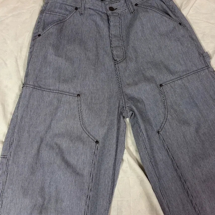[BUNJANG] Undermycar Stripe Double Knee Pants / [1] 언더마이카 스트라이프 더블니 팬츠