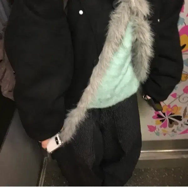 [BUNJANG] Faux Fur Buckle Jacket / 퍼 버클 자켓(아워캐비넷,에이블리)