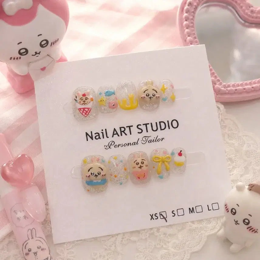 [BUNJANG] Handmade Chiikawa Character Nail Tips XS / 치이카와 캐릭터 수제네일팁 xs